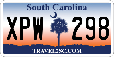 SC license plate XPW298