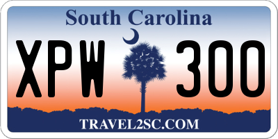 SC license plate XPW300