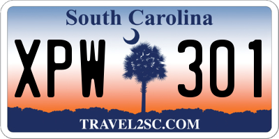 SC license plate XPW301
