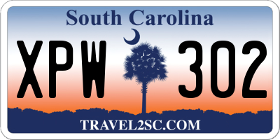 SC license plate XPW302