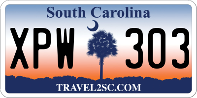 SC license plate XPW303