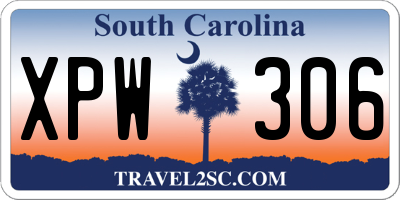 SC license plate XPW306