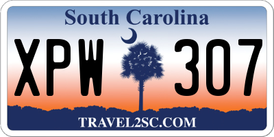SC license plate XPW307