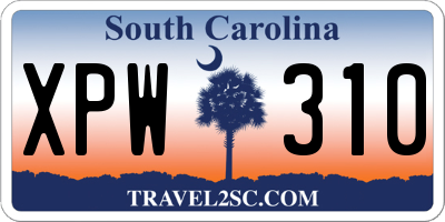 SC license plate XPW310