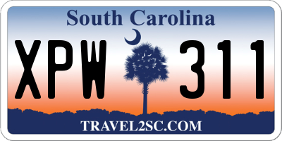 SC license plate XPW311