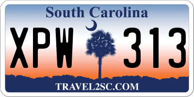 SC license plate XPW313