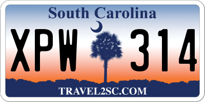 SC license plate XPW314