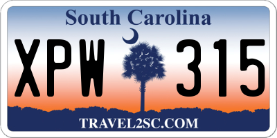 SC license plate XPW315