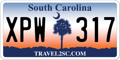 SC license plate XPW317
