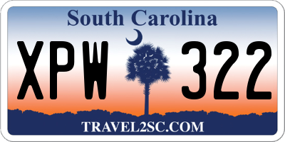 SC license plate XPW322
