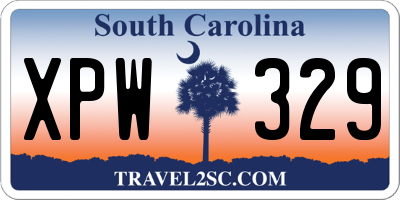 SC license plate XPW329