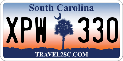 SC license plate XPW330