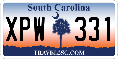 SC license plate XPW331