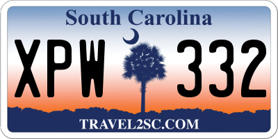 SC license plate XPW332