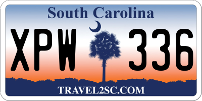 SC license plate XPW336