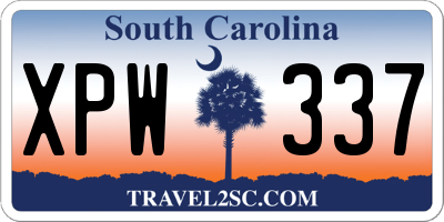 SC license plate XPW337
