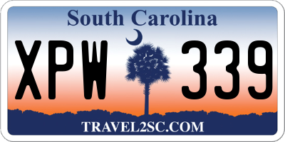 SC license plate XPW339