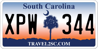 SC license plate XPW344