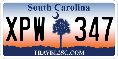 SC license plate XPW347