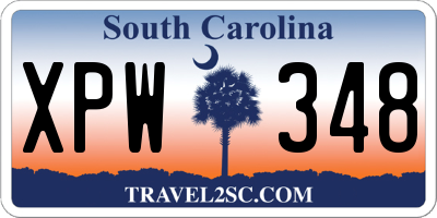 SC license plate XPW348