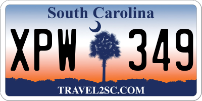 SC license plate XPW349