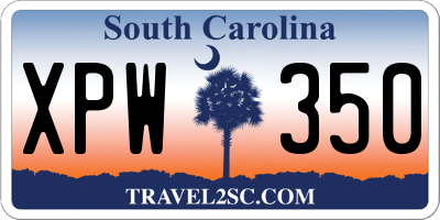 SC license plate XPW350