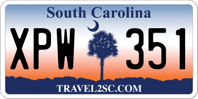 SC license plate XPW351
