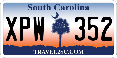 SC license plate XPW352