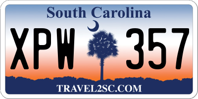 SC license plate XPW357
