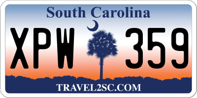 SC license plate XPW359