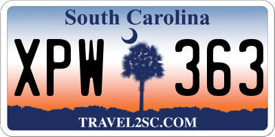 SC license plate XPW363