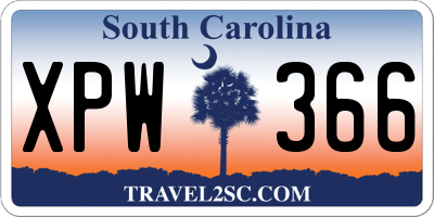 SC license plate XPW366