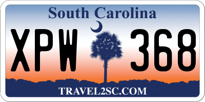 SC license plate XPW368