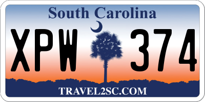 SC license plate XPW374