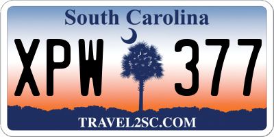 SC license plate XPW377