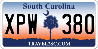 SC license plate XPW380