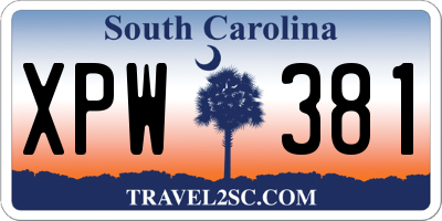 SC license plate XPW381