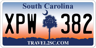 SC license plate XPW382