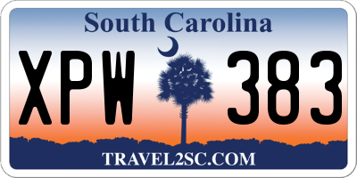 SC license plate XPW383