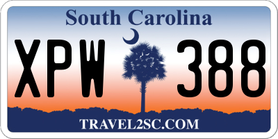 SC license plate XPW388