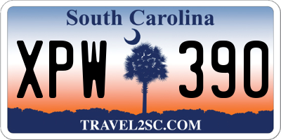 SC license plate XPW390