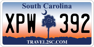 SC license plate XPW392