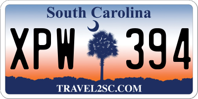 SC license plate XPW394