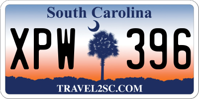 SC license plate XPW396