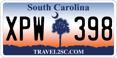 SC license plate XPW398