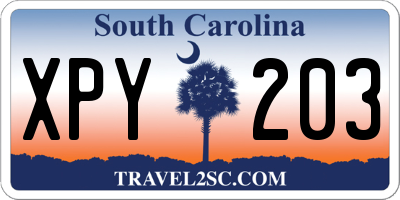 SC license plate XPY203