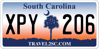 SC license plate XPY206