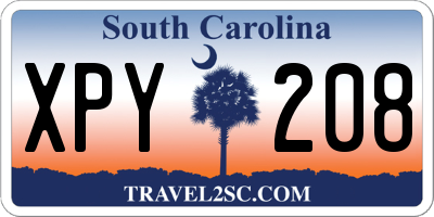 SC license plate XPY208