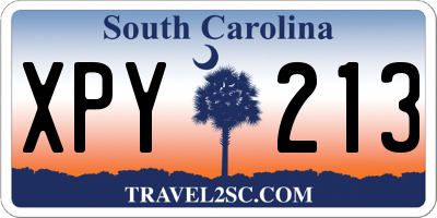 SC license plate XPY213