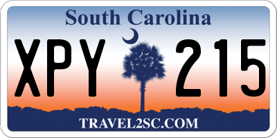SC license plate XPY215